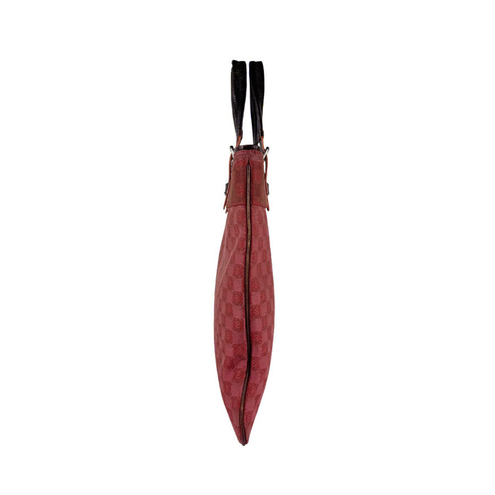 Loewe Anagram Canvas Leather Brown Handbag Red
